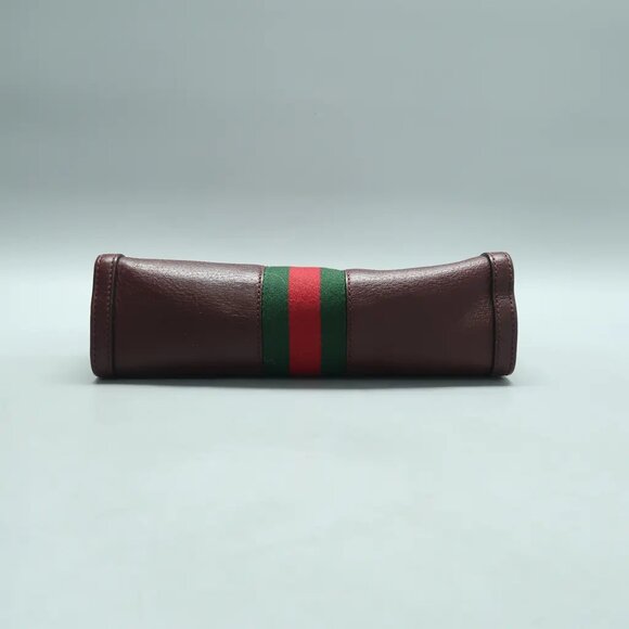 GUCCI Ophidia Maroon Leather Shoulder Bag 813-022425 - Picture 5 of 12